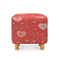 thumbnail image 2 of Jiueut Heart Rose Pattern Ottoman Slipcover, Stretchable Footstool Protector Comfortable Rectangular Furniture Protection for Footrest Sofa Valentine's Day Decor, 2 of 7