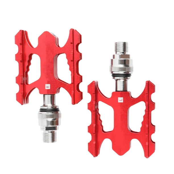 Eigraketly Pedales de bicicleta Accesorios para bicicletas profesionales Liberación rápida Plegable Aleación de aluminio Ciclismo Pedal Reemplazo Negro Ciclismo Rojo Eigraketly OD024280-02
