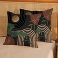 thumbnail image 2 of Boho Pillow Covers 18x18 Inch 2 Pcs Grey Brown Gold Green Tropical Leaf Mid Century Outdoor Decor Throw Pillows Modern Geometry Farmhouse Decoration Pillowcase Linen Cushion Cover for Couch, 2 of 6
