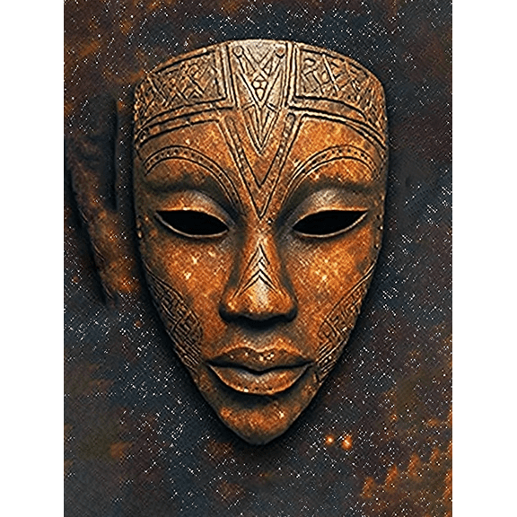 African Mask Canvas Wall Art PrintSuitable for Living Room Office Dining Room and Hallway Decoration.