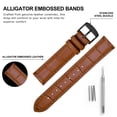 thumbnail image 4 of BISONSTRAP Watch Bands 24mm, Alligator Embossed Leather Watch Straps, Toffee Brown with Black Buckle, 4 of 6