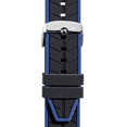 thumbnail image 3 of Morellato Sesia Silicone Watch Strap - Black And Blue - 20mm - Chrome-plated Stainless Steel Buckle - RUBBER Collection, 3 of 8
