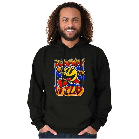 Airbrushed PACMAN Game Runnin Wild Unisex Plus Size Hoodie Brisco Brands 2X