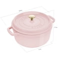 thumbnail image 4 of Staub Cast Iron Round Cocotte 7-quart-Peony Pink, 4 of 12