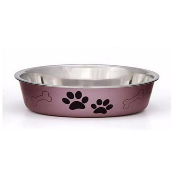 Loving Pets Bella Medium Bowl, Grape Metallic for Dogs