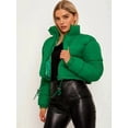 thumbnail image 4 of Veste Matelassée Courte pour Femmes, Manteau d'Extérieur Vert G, 4 of 7