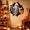 thumbnail image 3 of 3D Spooky Ghost Wall Decal, Scary Halloween Figure Emerging from Torn Wall, Waterproof PVC Sticker for Bedroom and Party Decor, Ghost, 1 Pack, 3 of 4