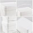 thumbnail image 3 of 3 Gallon White Plastic Square Bucket with Lid for Food Storage, 4 Pcs Rectangular Utility Plastic Bucket Pail with Lid and Handle$$Tools & Hardware Other, 3 of 7