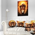 thumbnail image 3 of Designart Lion with Flame Mine - Animal Throw Pillow - 12x20, 3 of 5