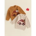 thumbnail image 4 of Aojekbee Toddler Girls Boys Sweater Halloween Clothes Car Pumpkin Embroidered Long Sleeve Kids Pullovers Fall Tops, 4 of 10