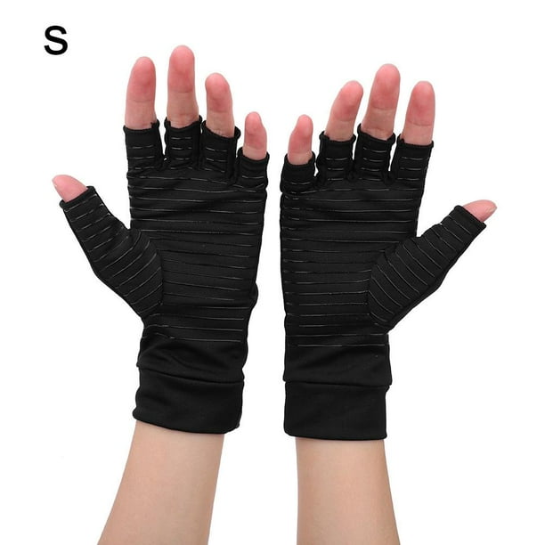 LYUMO 1 Pair Open Finger Arthritis Compression Gloves Copper Infused