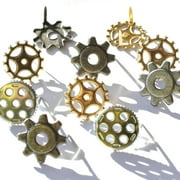 Eyelet Outlet Shape Brads 12/Pkg-Gears, Pk 3, Eyelet Outlet