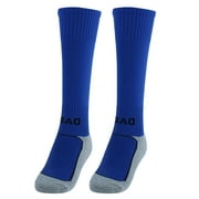 R-BAO Authorized Boy Cotton Blends Breathable Outdoor Sports Soccer Football Long Socks Pair Blue