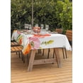 thumbnail image 3 of Outdoor Tablecloths with Umbrella Hole & Zipper, Pink Yellow Floral 60 x102 Inch Rectangle Tablecloths, Spring Flowers Elegant Botanical Waterproof Table Cloth, Patio/Pool/Picnic Table Covers, 3 of 8