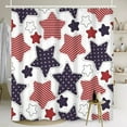 thumbnail image 3 of SUNOLIFE 4th of July Shower Curtain,Patriotic Independence Day Waterproof Fabric Bathroom Curtain with Hooks,47x64 in, 3 of 5