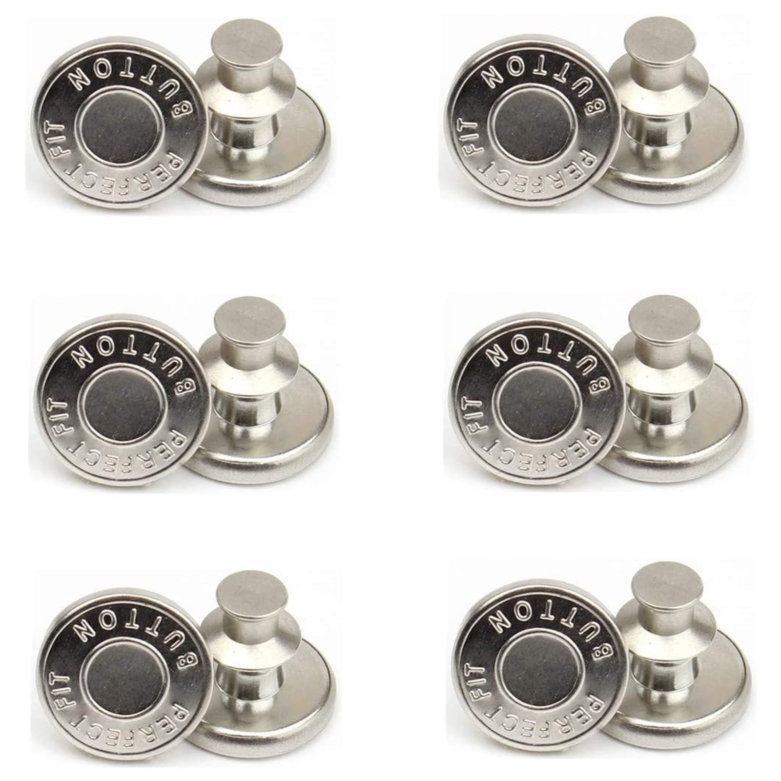 8PCS Replacement Buttons for Jeans Thin Waist No Sewing Required Accessories 4/8 PCS No Sew Instant Buttons 17mm Detachable Buttons Jeans Easy Clip Snap Button