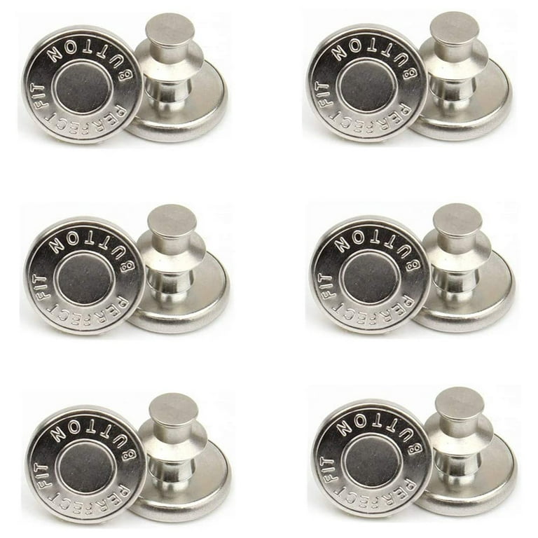 8 Sets Replacement Jean Buttons,No Sew Removable Metal Button for
