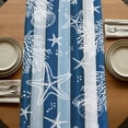 thumbnail image 5 of Table Runners 48 Inches Long Dress Scarves, Navy Blue Coastal Beach Farmhouse Kitchen/Dining Table Runner, Short Coffee Tablerunners, Nautical Starfish Coral Vintage Wooden 13x48 Inch, 5 of 9