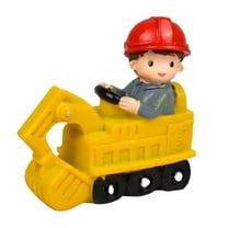 Raindrops Orange Resin Construction Vehicle Cake Topper Model for Birthday Party Decoration