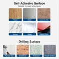thumbnail image 6 of Paper Towel Holder - Self-Adhesive or Drilling, Wall Mounted Rack - Stainless Steel Kitchen Roll Holder Under Cabinet, 6 of 8