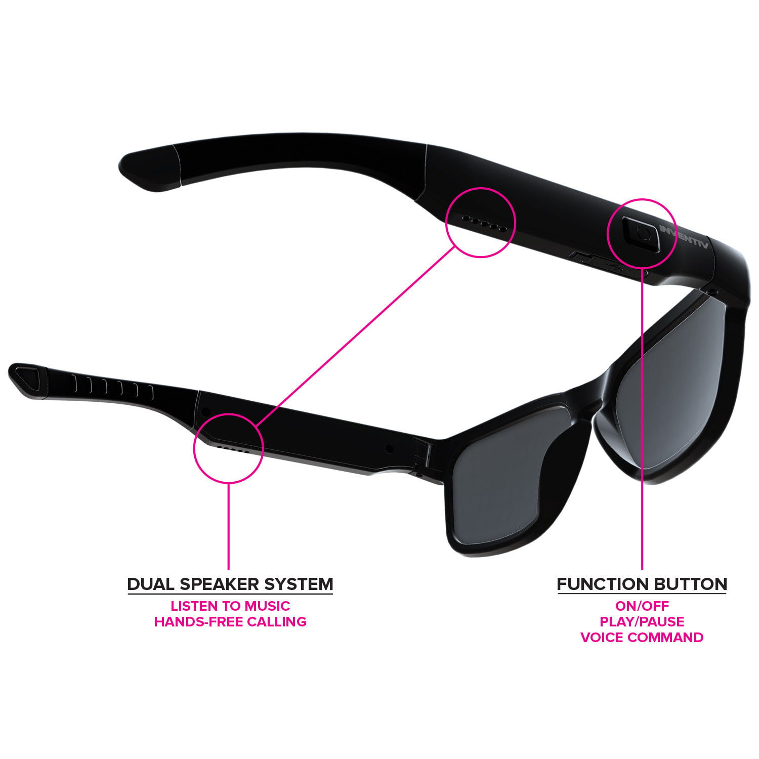 Wireless Bluetooth Polarized Sunglasses, Open Ear Music, Hands-Free Calling