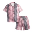 thumbnail image 5 of Mens Vintage Shirt and Shorts Set Retro Print Button Up Camp Collar Top with Elastic Waist Shorts Casual Summer Beach Outfit, 5 of 6