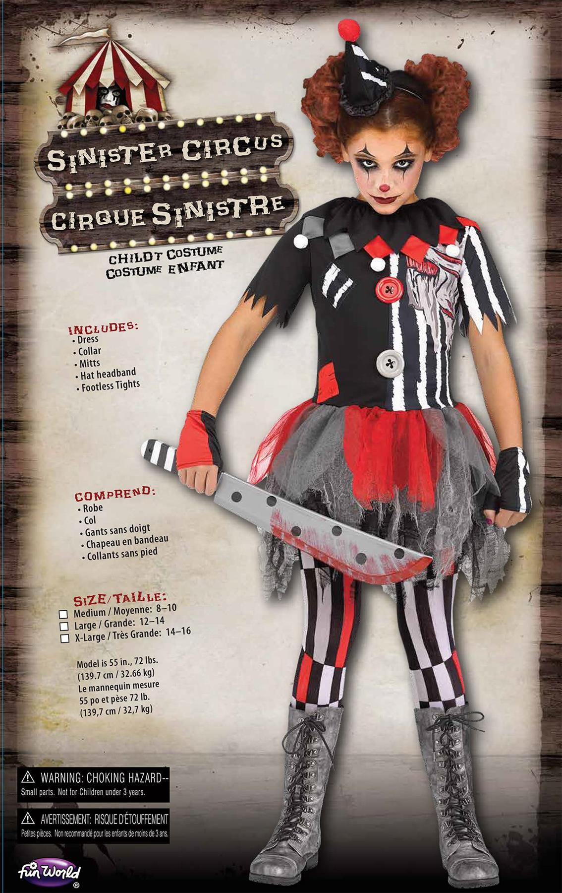 Fun World Sinister Circus Girl's Halloween Fancy-Dress Costume for Child, XL - image 3 of 3