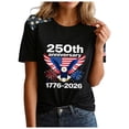 thumbnail image 6 of idosla 250 Anniversary USA Shirt Women 250Th Anniversary Tshirt 1776-2026 Patriotic Shirts American Flag Eagle Tops (Blue, 5XL), 6 of 6