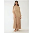 thumbnail image 3 of Textured Long Sleeve Crew Neck Maxi Dress, 3 of 7