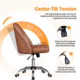 thumbnail image 7 of Yaheetech Rolling Faux Leather Desk Chair with Chrome Plated Metal Base, Retro Brown, 7 of 7