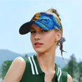 thumbnail image 5 of Pofeuu Sunflower Starry Night Vibes Print Sunscreen Visor Cap Adjustable Sport Empty Top Baseball Sun Cap for Men Women Sports Outdoor Headwear, 5 of 7