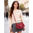 thumbnail image 4 of Gustave PU Leather Crossbody Purse for Women Crescent Shoulder Bag Small Tote Handbag Trendy Retro Underarm Evening Bags Satchel with Chain Strap - Red, 4 of 8