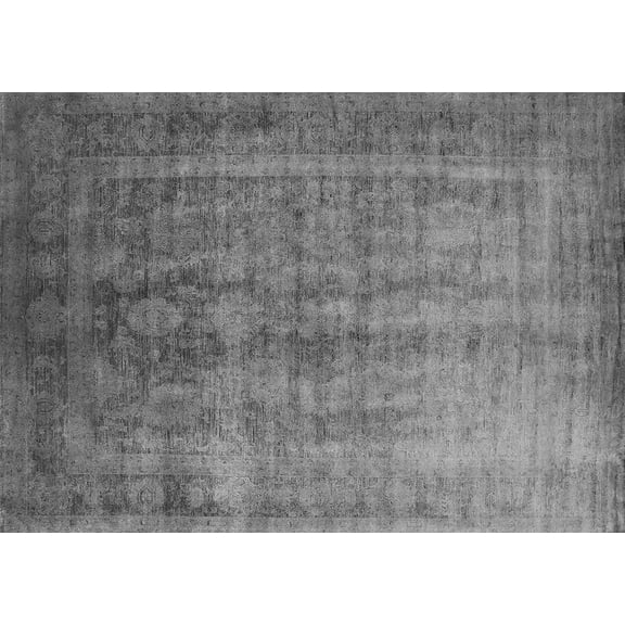 Ahgly Company Indoor Rectangle Oriental Gray Industrial Area Rugs, 2' x 4'