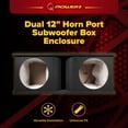 thumbnail image 2 of QPower Dual 12 Inch Horn Ported Subwoofer Box Enclosure, 5/8 Inch MDF, Black Carpet, 2 of 7