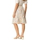 thumbnail image 3 of Falda Midi Floral con Volantes en Capas para Mujeres INSPIRE CHIC, Cintura Elástica, Color Beige, Talla 3XL, 3 of 7