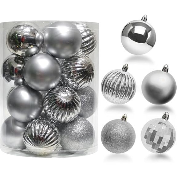 LAMPHOME 20PK 3.15'' Christmas Tree Ornaments, Shatterproof Christmas Ball Ornaments Set, Shatterproof Xmas Tree Decorations with Assorted Designs