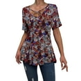 thumbnail image 4 of a.Jesdani Womens Plus Size Tops Short Sleeve Casual V Neck Criss Cross Blouse Tunic M-4X, 4 of 5