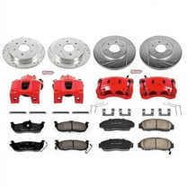 PowerStop Front and Rear Z23 Evolution Sport Brake Pad and Rotor Kit with Red Powder Coated Calipers Fits: NISSAN Select Models KC5822