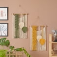 thumbnail image 4 of Hojas Macramé Colgante de Pared Boho Deco Chic Tapiz de Hojas Tapiz Hecho a Mano Tapiz Bohemio para Colgar en la Pared para Sala de Estar Decoración de Bodas, r Amarillo, 4 of 5