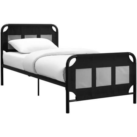 Mainstays Fairview Metal Twin Bed with Storage Pockets