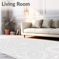 thumbnail image 2 of ODIKA 3'x5' Machine Washable Non-Slip Area Rug, Positano Elegant Swirl Medallion Contemporary Decorative Flooring High Traffic Rug with Pad, Gray, 548561, 2 of 8