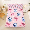 thumbnail image 5 of Manfei Cute Coquette Bowknot Queen Sheets,Modern Volleyball Queen Sheet Sets,4pcs,1 Flat Sheet,1 Fitted Sheet and 2 Pillowcases, 5 of 6