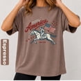 thumbnail image 3 of VibeNest Studio Unisex America Land of the Free Since 1776 Cowboy Horse Western Patriotic Graphic T-Shirt, 3 of 8