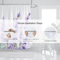 thumbnail image 6 of Lavender Shower Curtain, Purple Lavender Floral Shower Curtain Set, Watercolor Plant Leaves Flower Shower Curtains for Bathroom, Waterproof Fabric with 12 Hooks, 72 x 72 Inches, 6 of 6