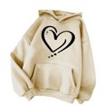 thumbnail image 2 of Graphic Hoodies for Women Long Sleeve Shirts Casual Dressy Trendy Hoodies Heart Print Pullovers Valentines Day Gifts, 2 of 4