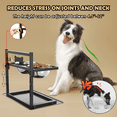 thumbnail image 5 of Adjustable Height Elevated Dog Bowls with Slow Feeder and two 1.7l (60oz) stainless steel bowls for Large Medium Dogs, 5 of 6