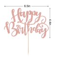 thumbnail image 2 of Decoración para tartas Naicaek hecha a mano con purpurina para felicitación de cumpleaños, oro rosa, 2 of 7