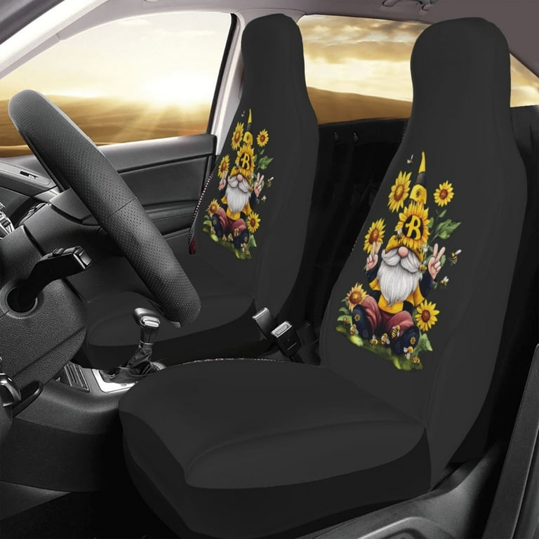 KAKALAD Auto Sunflower Gnome Car Seat Covers Set 2 Pcs Front Seats Protector Walmart