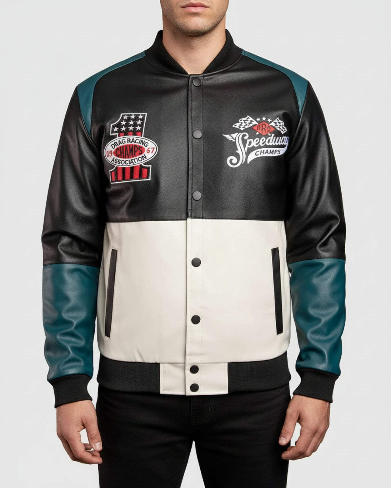 Napoline Roman Rock Design Genuine Leather Jacket GFEUCT2X