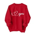 thumbnail image 3 of YOIAVAIOY Love Heart Sweatshirt for Women Cute Hearts Graphic Pullover Long Sleeve Valentine Shirts Sweatshirts Red S, 3 of 8